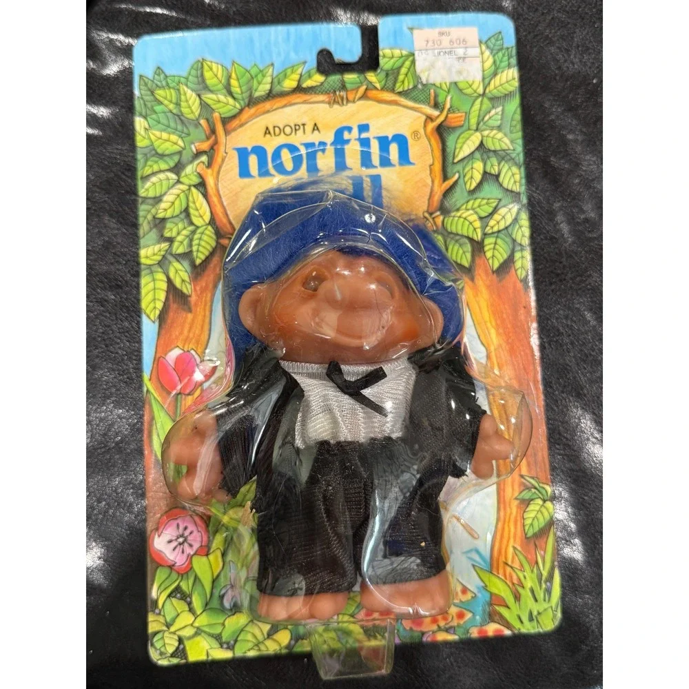 Adopt a Norfin‎ Troll Doll Tuxedo Formal Wear Blue Hair Vintage Toy